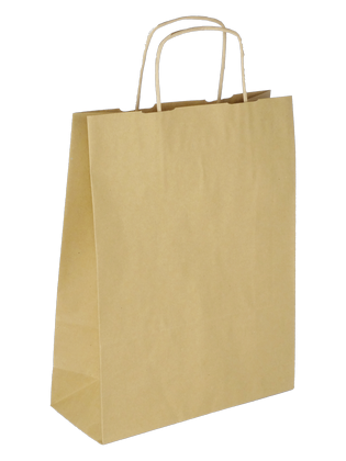 PS104G001 med snoet papirhåndtag Brun 240x100x360 mm