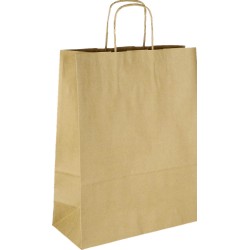 PS105G001 med snoet papirhåndtag Brun 250x110x320 mm