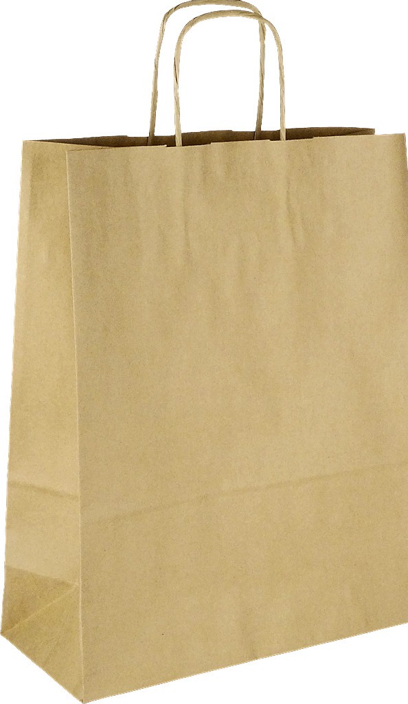 PS105G001 med snoet papirhåndtag Brun 250x110x320 mm