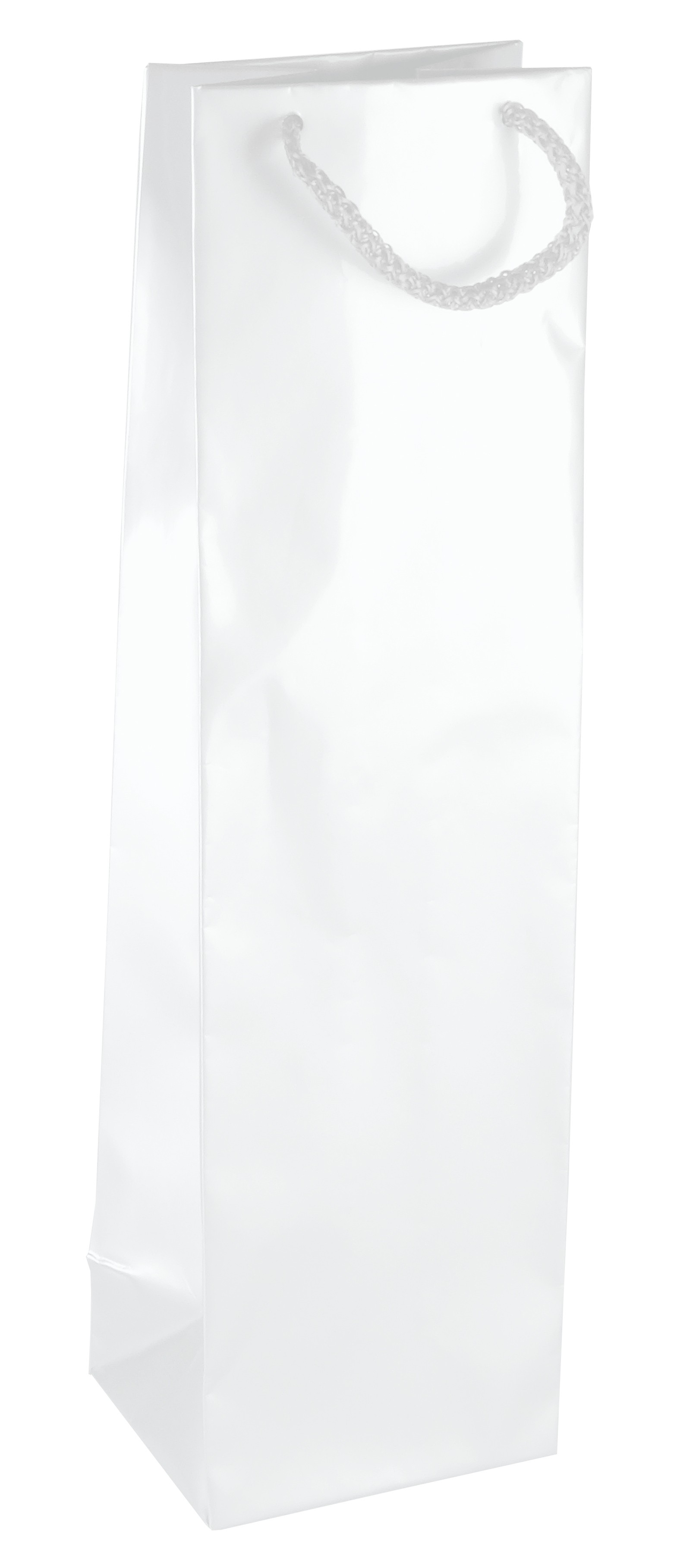 PL101G001 med et strenghåndtag, afstivet bund og øvre folder hvid 110x90x400 mm