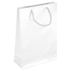 PL102G001 med et strenghåndtag, afstivet bund og øvre folder hvid 170x70x250 mm
