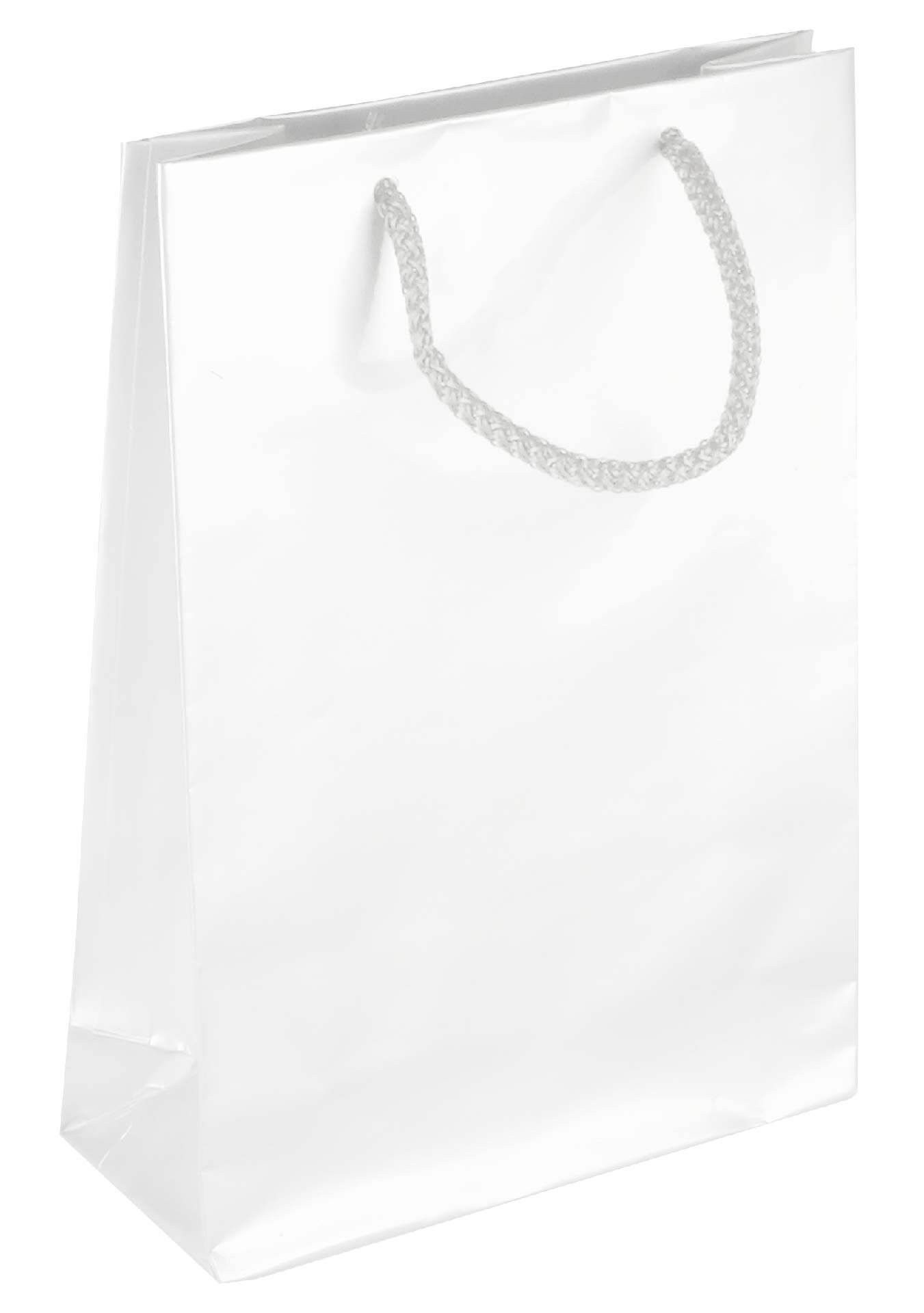 PL102G001 med et strenghåndtag, afstivet bund og øvre folder hvid 170x70x250 mm