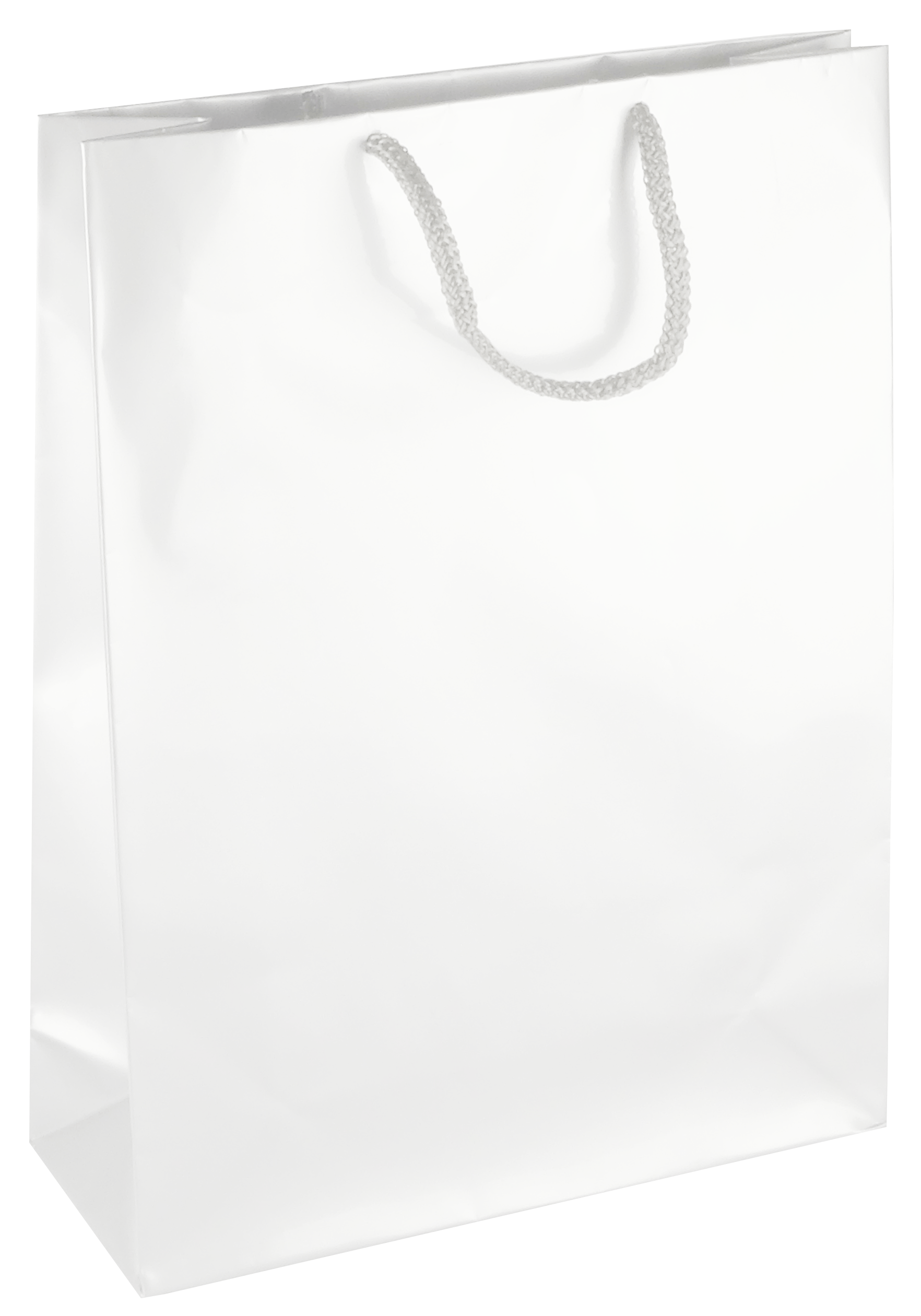 PL103G001 med et strenghåndtag, afstivet bund og øvre folder hvid 240x90x320 mm
