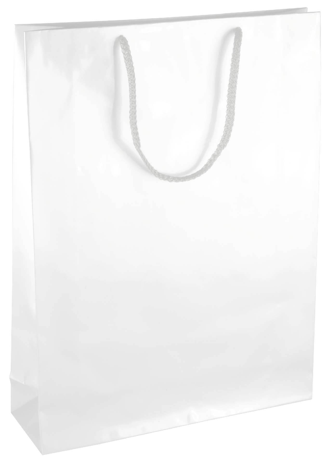 PL104G001 med et strenghåndtag, afstivet bund og øvre folder hvid 300x90x400 mm