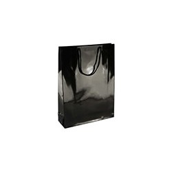 PL104G033 med et strenghåndtag, afstivet bund og øvre folder sort 300x90x400 mm