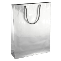 PL104G088 med et strenghåndtag, afstivet bund og øvre folder sølv 300x90x400 mm