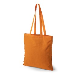 Orange Oeko-Tex STANDARD 100 bomuldstaske med lange hanke