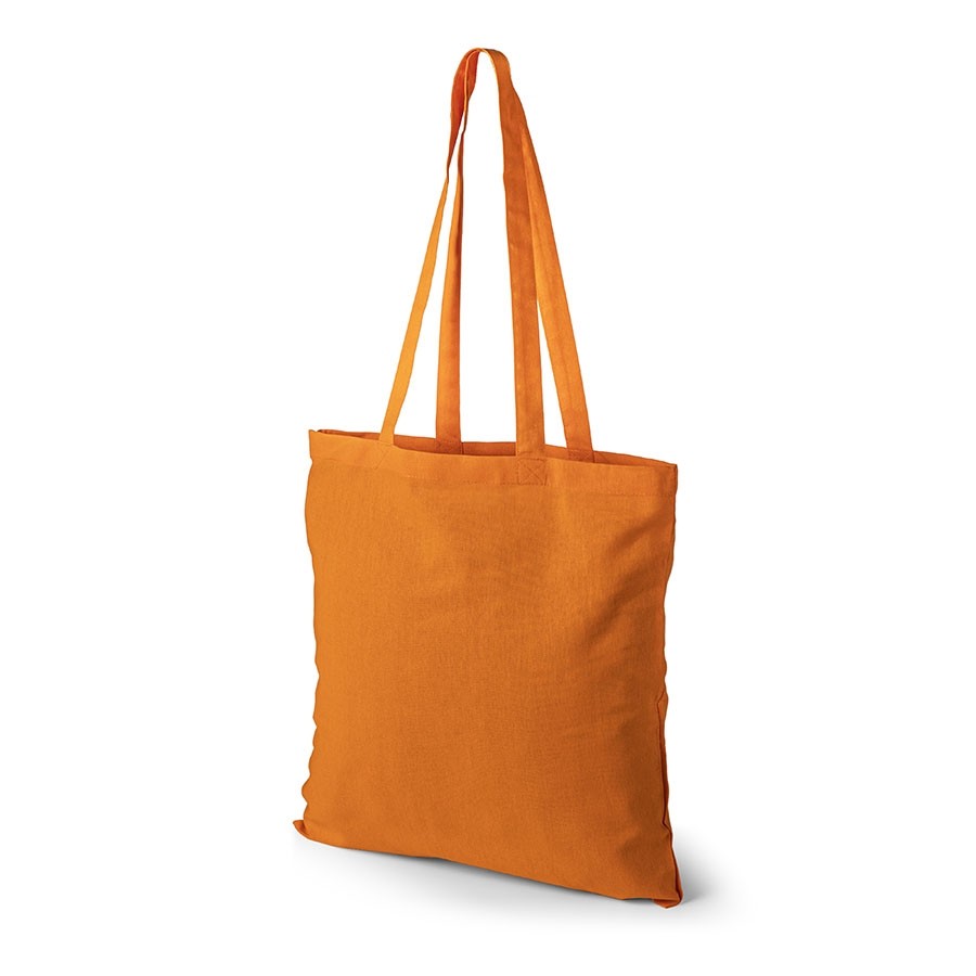 Orange Oeko-Tex STANDARD 100 bomuldstaske med lange hanke