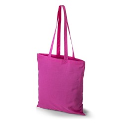 Pink Oeko-Tex STANDARD 100 bomuldstaske med lange hanke