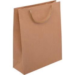 PR104R001 med et strenghåndtag, afstivet bund og øvre folder Brun 300x90x400 mm